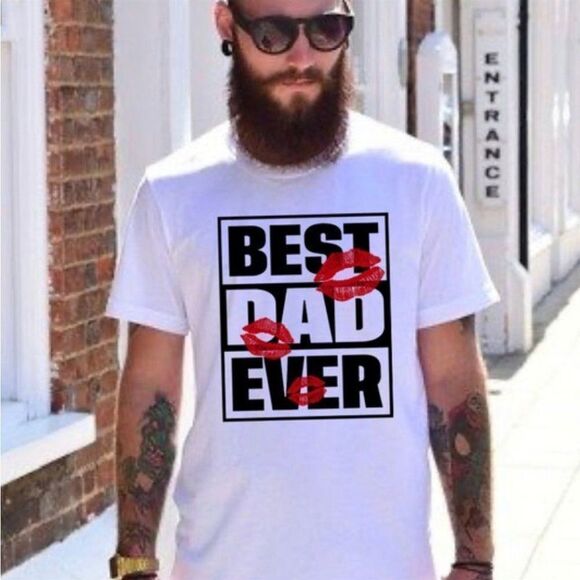 BEST Dad Ever White Short Sleeve Tee - Picture 1 of 1